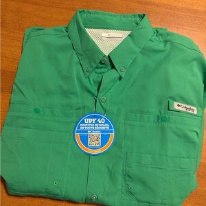 Columbia Tamiami™ II Short Sleeve Button-Down Shirt Men’s Large Green NWT